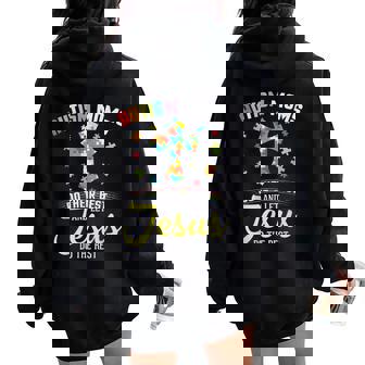 Christian Autism Moms Do Their Best Let Jesus Do The Rest Women Oversized Hoodie Back Print | Seseable UK