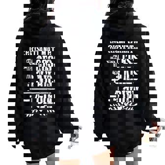 Christian Math 1 Cross 3 Nails 4 Given Women Oversized Hoodie Back Print - Thegiftio UK