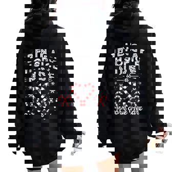 Christmas Candy Cane Work Heart Women Men NP Hospice Nurse Women Oversized Hoodie Back Print - Monsterry