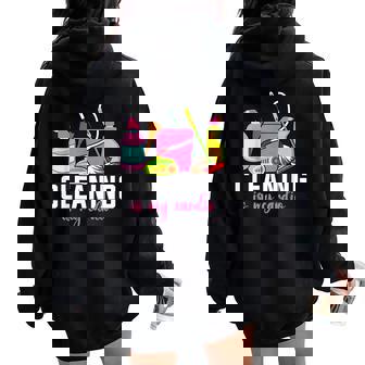 Cleaning Is My Cardio Housekeeping Woman Women Oversized Hoodie Back Print - Monsterry