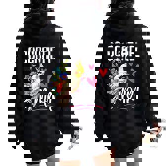 Cockatiel Mom Bird Lover Parrot Mom Mother's Day Women Oversized Hoodie Back Print | Mazezy