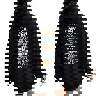 Coffee Chaos And Ruth Nom Ruth Personnalisé Sweat à capuche oversize pour femme avec imprimé dans le dos - Cadeauxyz
