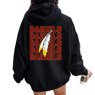 Commanders Quarterback Text Name Style Groovy Women Oversized Hoodie Back Print - Thegiftio UK