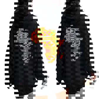 Cool Africa Map Kente Cloth For African Lover Women Oversized Hoodie Back Print | Mazezy