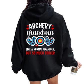 Cool Archery Grandma Of An Archer Grandmother Women Oversized Hoodie Back Print - Thegiftio UK