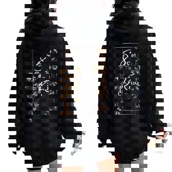 Copper Fall Leaves And Be Kind Women Oversized Hoodie Back Print - Monsterry