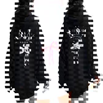 Coquette Bow Mama Est 2024 Mother's Day Coquette Bows Women Oversized Hoodie Back Print - Seseable