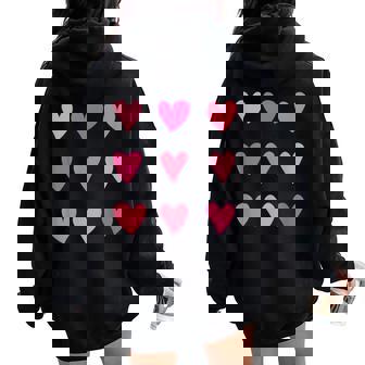 Corazones Para Es Y Niñas Para Su Lindo Día De Sanalentín Women Oversized Hoodie Back Print - Regaloses