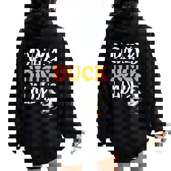 Crazy Duck Lady Duck Lover For Girls Women Ducks Women Oversized Hoodie Back Print - Monsterry