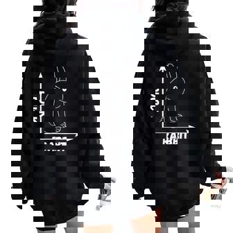 Crazy Optical Illusion Rabbit Duck Perspective Wittgenstein Women Oversized Hoodie Back Print - Monsterry