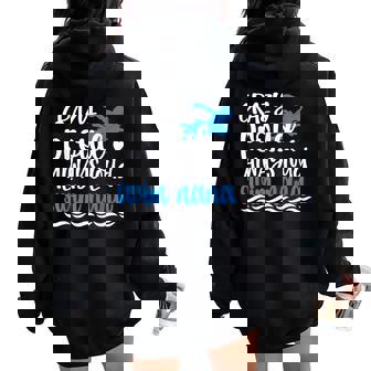 Crazy Proud Swim Nana Of A Swimmer Nana Grandma Women Oversized Hoodie Back Print - Seseable