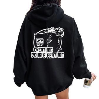 Creature Double Feature Retro 1970S & Vintage Women Oversized Hoodie Back Print - Thegiftio UK