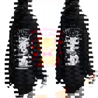 Cute Cat Valentines Day For Girls Kitty Girls Cat Women Oversized Hoodie Back Print | Mazezy