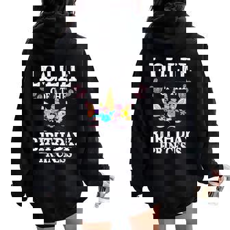 Cute Lollie Of The Birthday Princess Unicorn Mom Mother Women Oversized Hoodie Back Print - Seseable