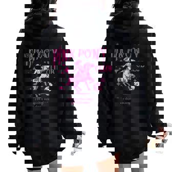 Cute Pink Girl Pony Club Women Oversized Hoodie Back Print - Thegiftio