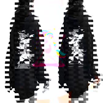 Dab – De Unicornio Dabbing Unicorn Para Niña Y Niño Sin Mangas Women Oversized Hoodie Back Print - Regaloses