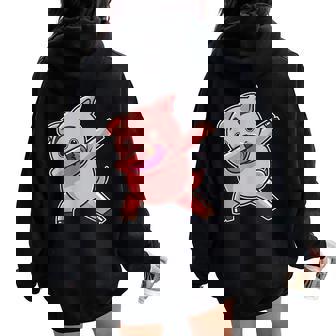 Dabbing Pig Dab Idea For Men Women Kids Cute Women Oversized Hoodie Back Print - Monsterry