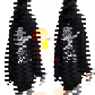 Dabbing Soccer Girl Belgium Jersey Belgian Kids Dab Women Oversized Hoodie Back Print - Monsterry