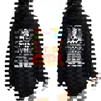 Dad And Mom Birthday Girl Ocean Princess Family Party Decor Women Oversized Hoodie Back Print - Seseable