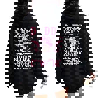 Daddy Of The Birthday CowGirl Pink Disco Rodeo Western Women Oversized Hoodie Back Print - Monsterry