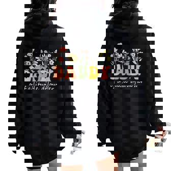 Daddy Of A Little Wildflower Girls Family Matching Women Oversized Hoodie Back Print - Seseable