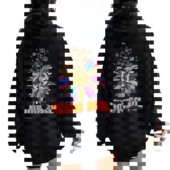 Daisy Peace Sign Hippie Soul Cute Daisy Lover Sweat à capuche oversize pour femme avec imprimé dans le dos - Cadeauxyz