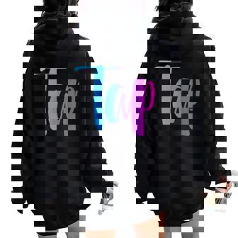 Dance Tap T-Shirt Girl Teen Woman Colorful Pink Blue Purple Women Oversized Hoodie Back Print - Monsterry