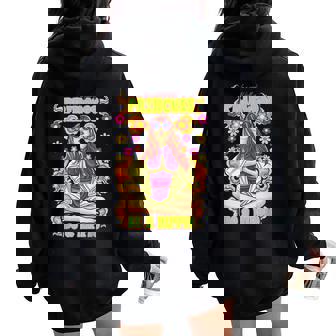 Dans Un Monde Plein De Princesses Soyez Une Fille Hippie Fleuriste Rétro Sweat à capuche oversize pour femme avec imprimé dans le dos - Cadeauxyz