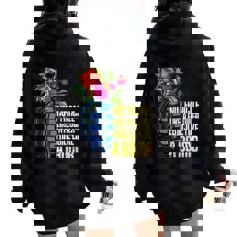 De Potencia Not Frágil Like A Flower Frágile Like A Bomb Women Oversized Hoodie Back Print - Regaloses