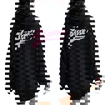 Día De La Madre Mamá Best Mom Ever Retro Groovy Mama Cuadros Women Oversized Hoodie Back Print - Regaloses