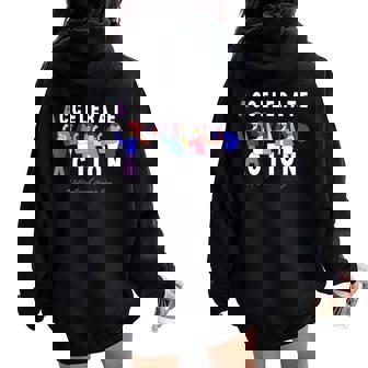 Día Internacional De La 2025 Acelerar La Acción Es Niñas Women Oversized Hoodie Back Print - Regaloses
