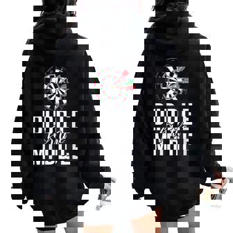 Diddle For The Middle Pub Dart Player Women Oversized Hoodie Back Print - Monsterry