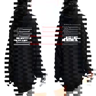Diesel Drapeau Américain Patriotique Diesel Mécanicien Sweat à capuche oversize pour femme avec imprimé dans le dos - Cadeauxyz