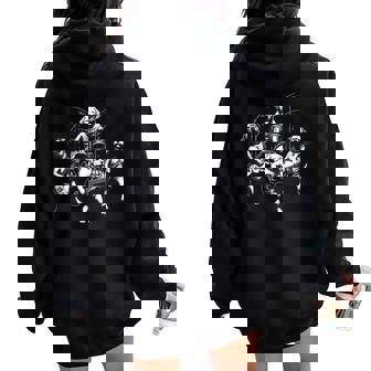 Divertida Banda De Rock Para Perros Y Música Heavy Metal Cuello Women Oversized Hoodie Back Print - Regaloses