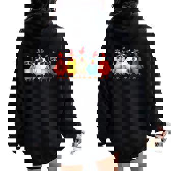Divertidos Amantes Del Pollo De Dibujos Animados De Cool Chicken Squad Women Oversized Hoodie Back Print - Regaloses