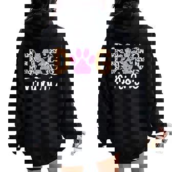 Dog Mimi Dog Lover Mimi Grandma Leopard Women Oversized Hoodie Back Print - Seseable