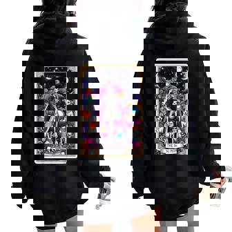The Dog Mom Skeleton Tarot Card Mother's Day Women Oversized Hoodie Back Print - Seseable