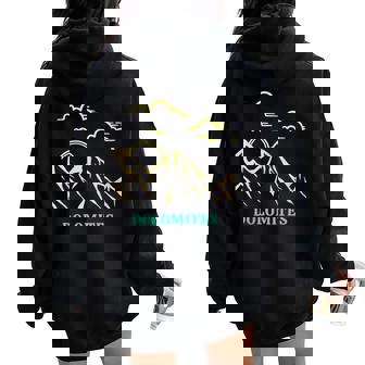 Dolomites Mountains Sunset Women Oversized Hoodie Back Print - Monsterry