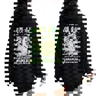 Don't Fall For My Shenanigans St Patrick's Day Grippy Sock Women Oversized Hoodie Back Print | Mazezy