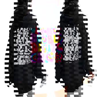 In My Double Digits Era Groovy Ten Years Old 10Th Birthday Women Oversized Hoodie Back Print - Seseable