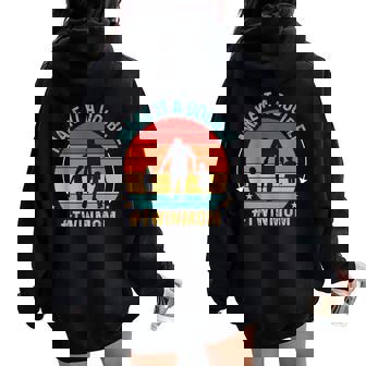 Make It A Double Twin Mom Of Twins Announcement Mother's Day Women Oversized Hoodie Back Print | Mazezy