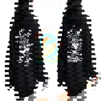 Dragon Esthétique Japon Asie Dragon Japonais Sweat à capuche oversize pour femme avec imprimé dans le dos - Cadeauxyz