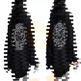 Drakkar Nose Viking Boat Ornament Women Oversized Hoodie Back Print - Monsterry
