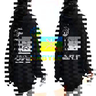 Drapeau Berbère Fierté Kabyle Homme Enfant Papa Maman Sweat à capuche oversize pour femme avec imprimé dans le dos - Cadeauxyz