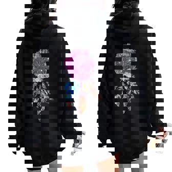 Dreamcatcher Fleurs Cadeau Pour Hippie Attrape-Rêves Sweat à capuche oversize pour femme avec imprimé dans le dos - Cadeauxyz