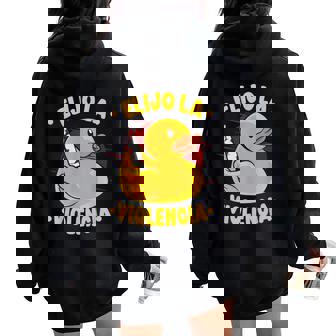 Duckie Elijo Laiolencia Pato De Goma Women Oversized Hoodie Back Print - Regaloses