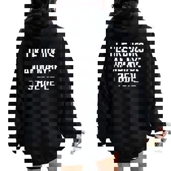 I Like Ducks And Maybe 3 People Feeding Ducks Cute Duck Women Oversized Hoodie Back Print - Monsterry