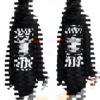 Dugout Mom Baseball Mommy Baseball Mother's Day Women Oversized Hoodie Back Print | Seseable UK