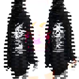 Dulce Cabra Entrenamiento Fresco Diseño Fitness Gimnasio Entrenamiento Women Oversized Hoodie Back Print - Regaloses