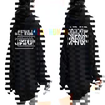 Easter Egg Hunt Supervisor Mom Dad Men Women Kids Women Oversized Hoodie Back Print - Monsterry